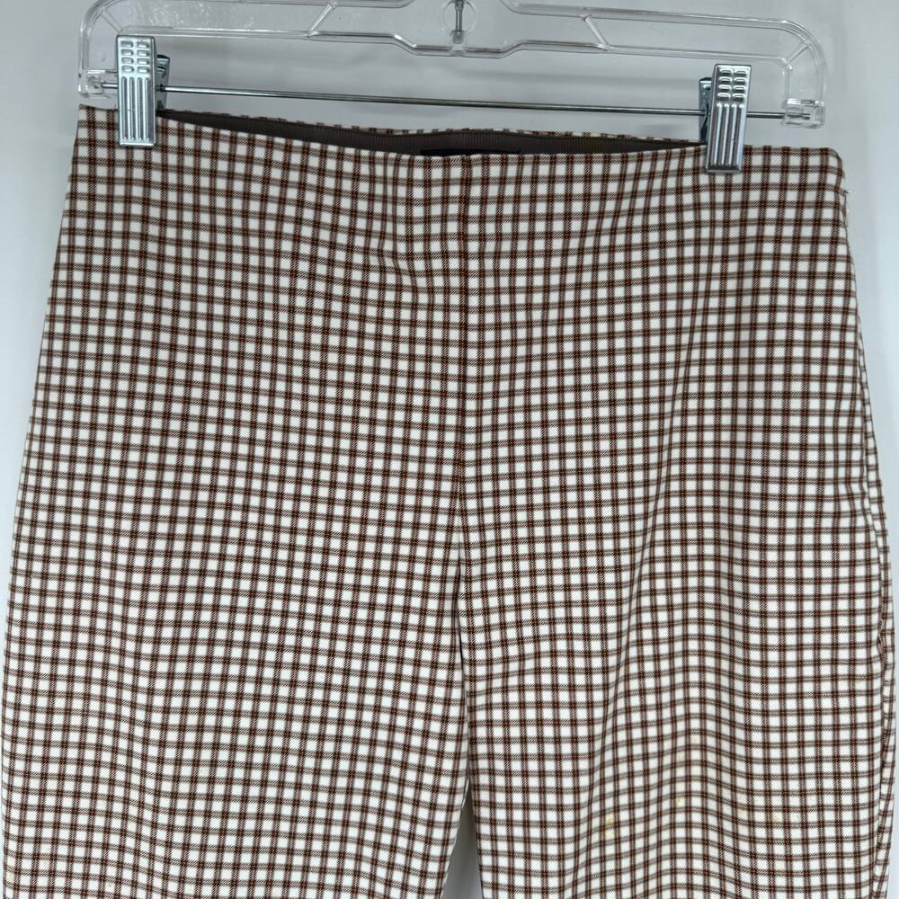 Theory Skinny Legging Grid Stretch Pant Women's Size 8 Cotton Flat Front Plaid - Picture 4 of 9
